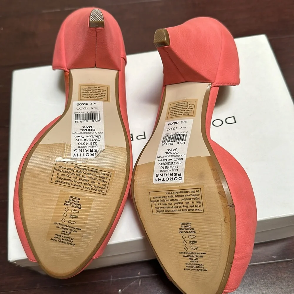 Dorothy Perkins open toe coral NEW women’s size 8.5 US - Picture 2 of 6
